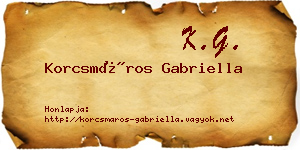 Korcsmáros Gabriella névjegykártya
