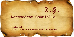 Korcsmáros Gabriella névjegykártya